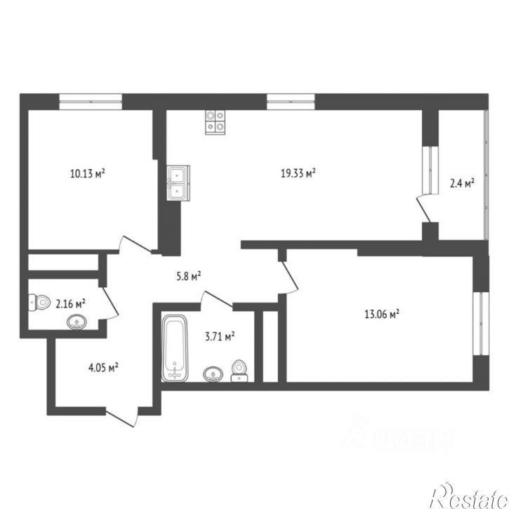 2-комн квартира ул Андрея Приказнова, 7,  д. 7