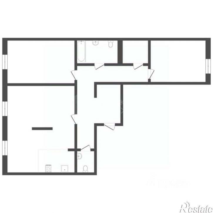 3-комн квартира ул Николая Ростовцева, 24,  д. 24