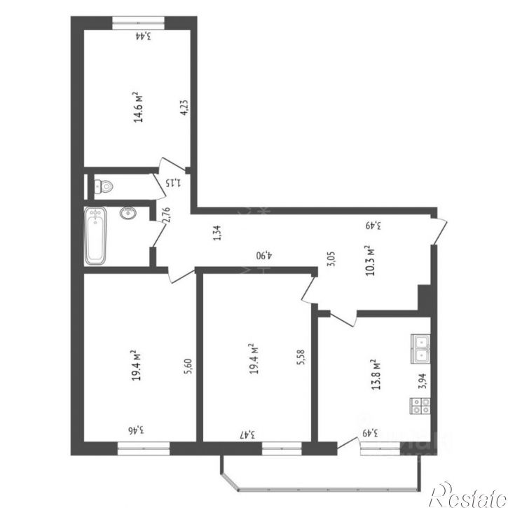 3-комн квартира Ставропольская улица, 1 к2,  д. 1 к2