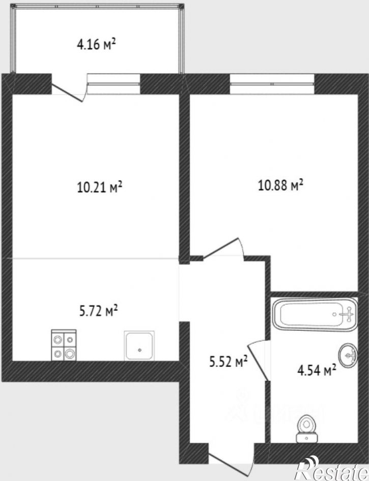 1-комн квартира Краснооктябрьская улица, 4 к1,  д. 4 к1