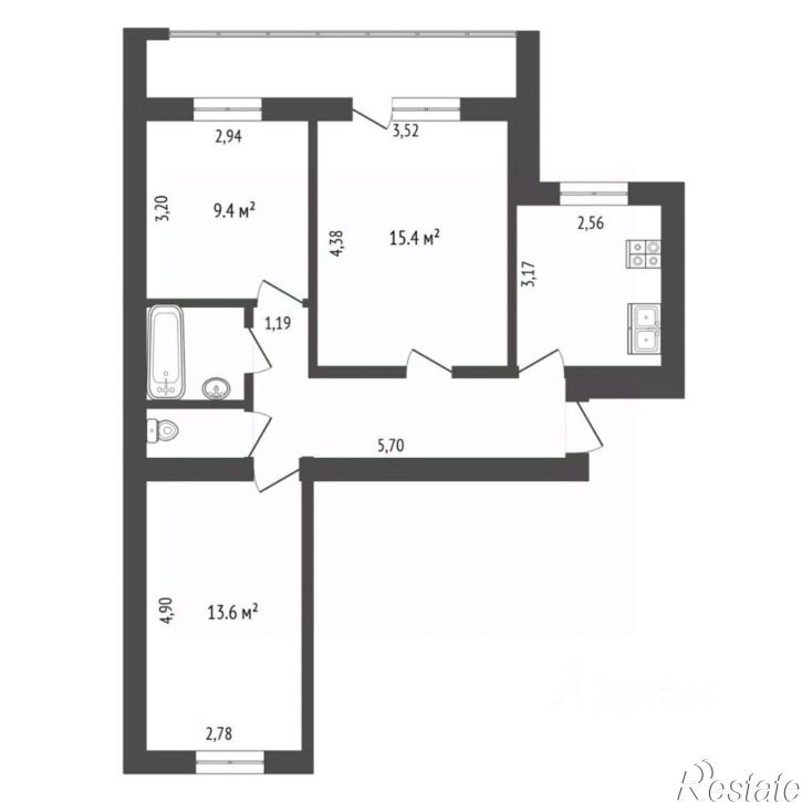3-комн квартира ул Федюнинского, 17,  д. 17