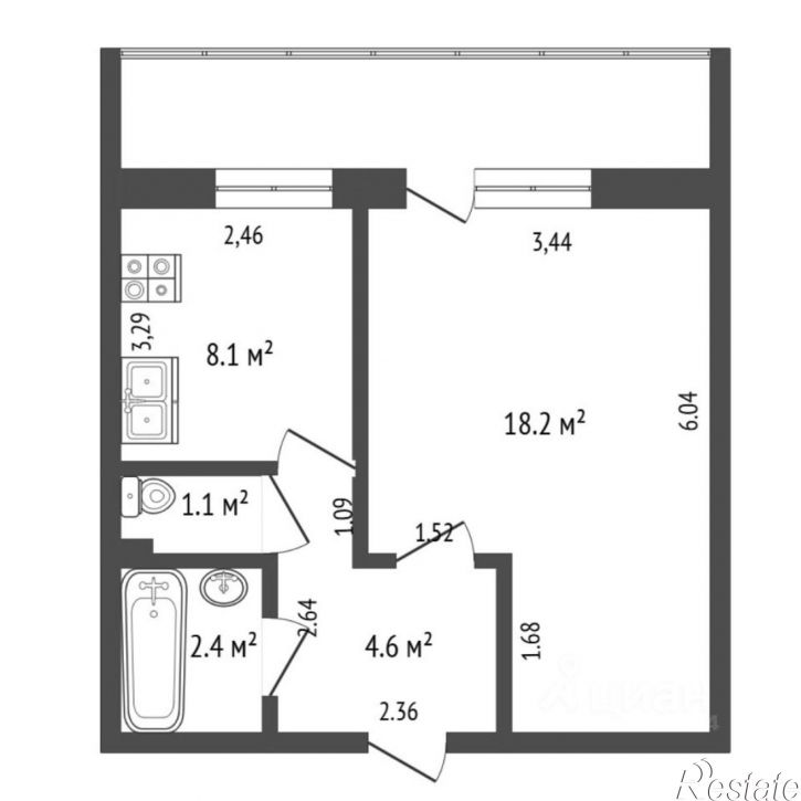 1-комн квартира ул Полевая, 27 2,  д. 27 2,  к. 2