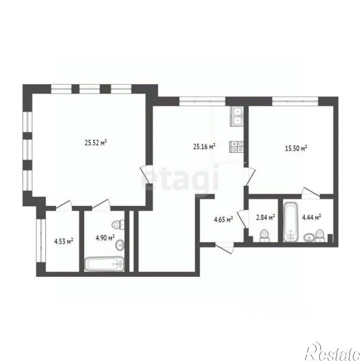 2-комн квартира улица Пожарных и спасателей, 1 к1,  д. 1 к1