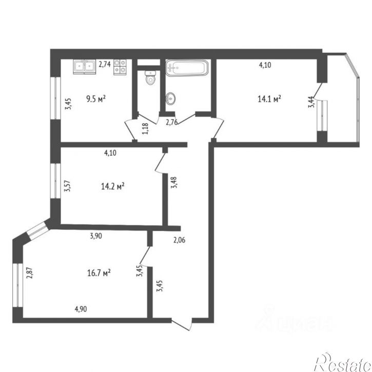 3-комн квартира Широтная улица, 96 к1,  д. 96 к1