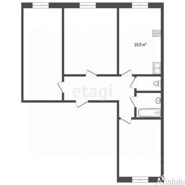 3-комн квартира улица Муравленко, 35А,  д. 35А