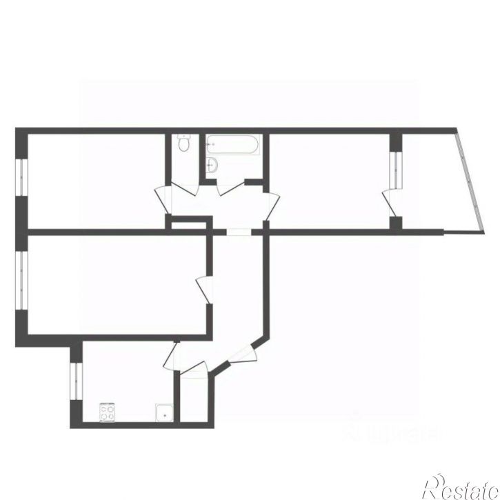 3-комн квартира ул Комсомольская, 44,  д. 44