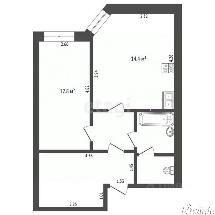 2-комн квартира улица Осипенко, 63/6,  д. 63/6