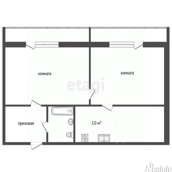 2-комн квартира улица Бабарынка, 16Б,  д. 16Б