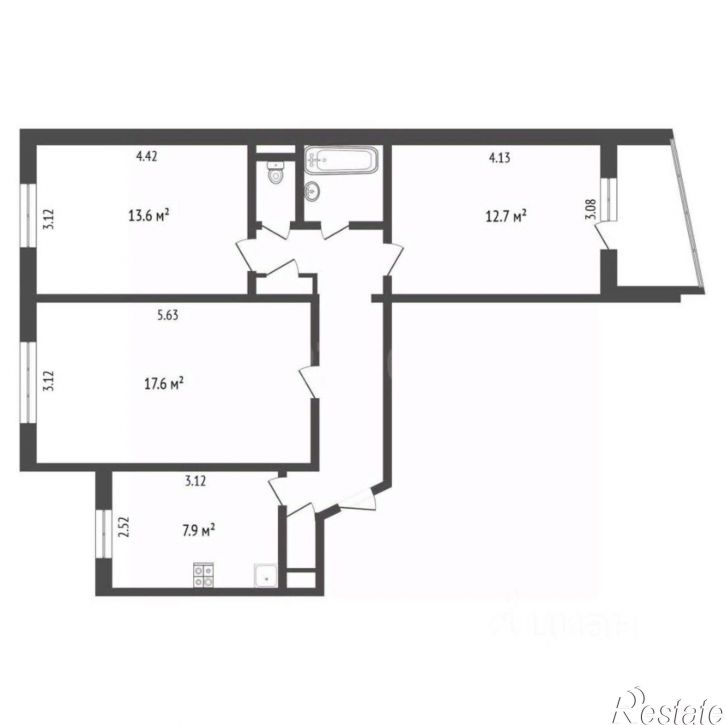 3-комн квартира Заречный проезд, 10,  д. 10