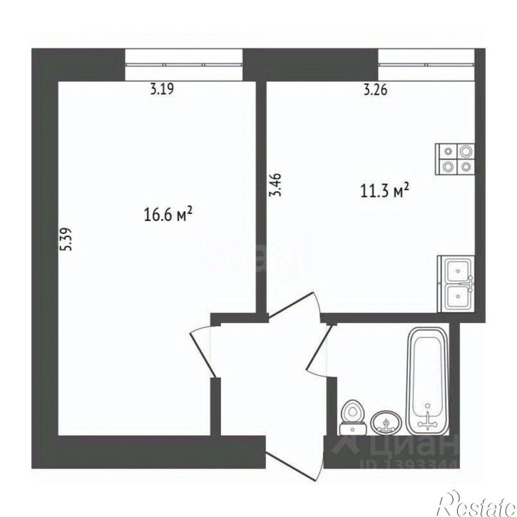 1-комн квартира Олимпийская улица, 30,  д. 30