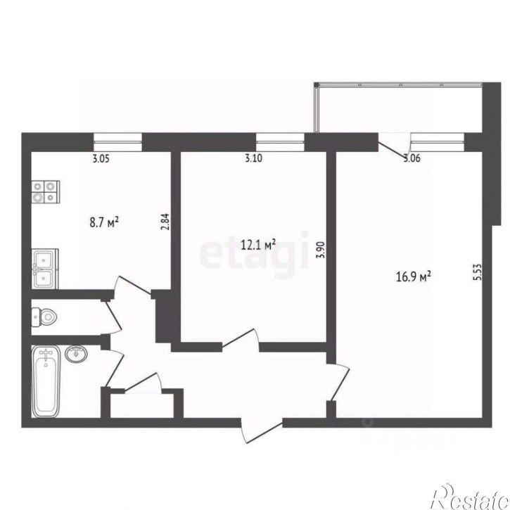 2-комн квартира Солнечный проезд, 14,  д. 14
