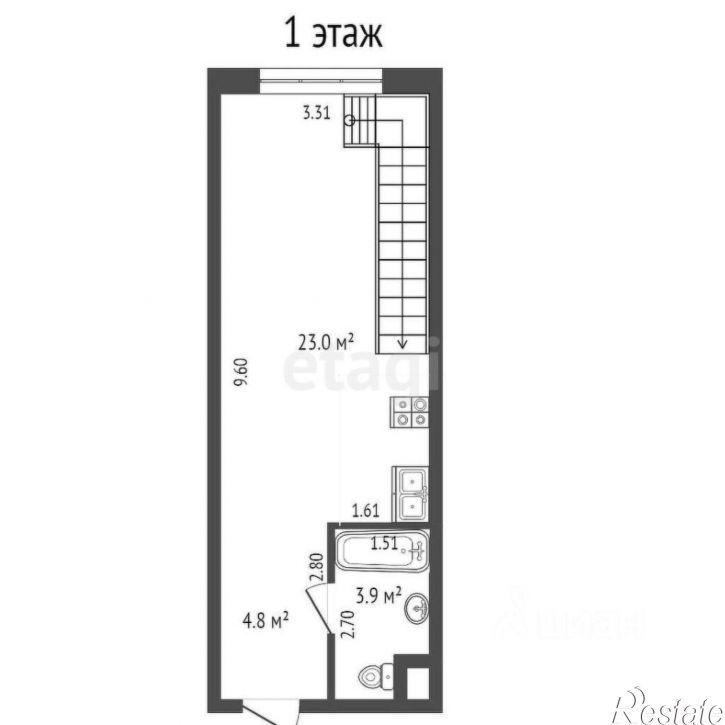 1-комн квартира улица Чернышевского, 1Б,  д. 1Б