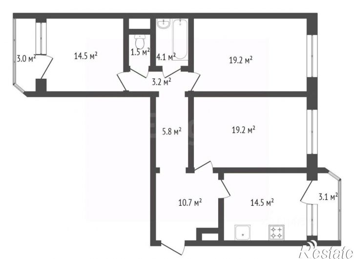 3-комн квартира улица Александра Митинского, 5,  д. 5
