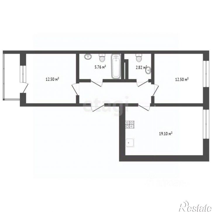 2-комн квартира улица Эрвье, 32 к1,  д. 32 к1