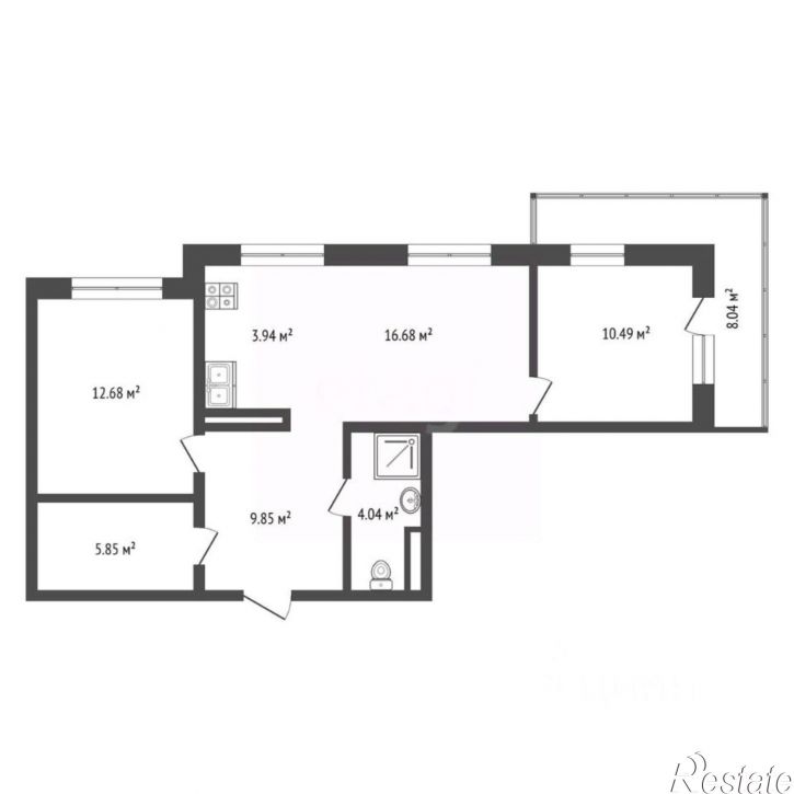 2-комн квартира Краснооктябрьская улица, 4 к1,  д. 4 к1