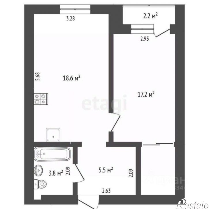 1-комн квартира ул Комбинатская, 54 2,  д. 54 2,  к. 2