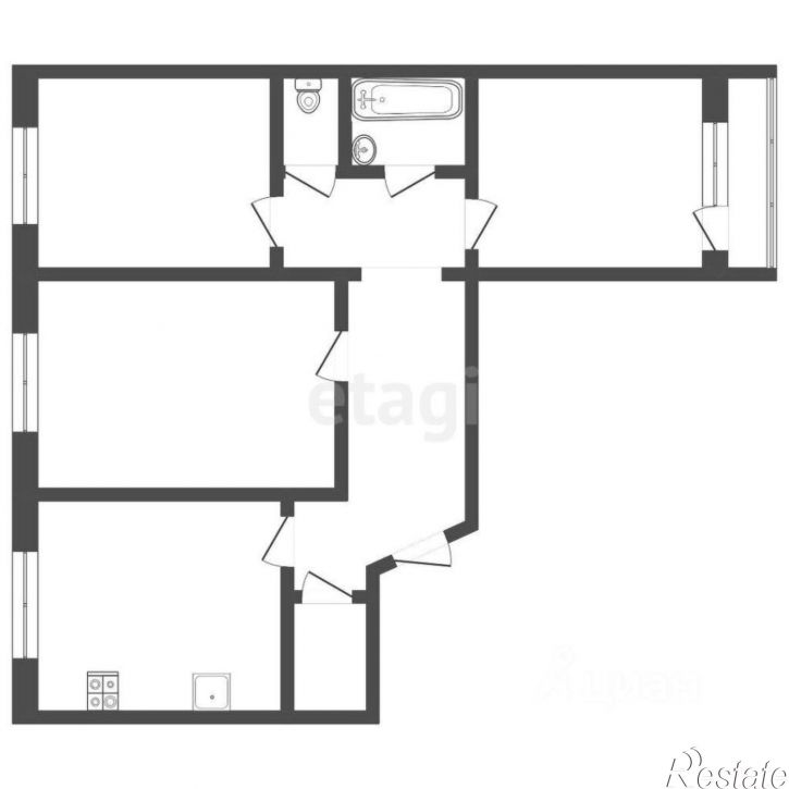 3-комн квартира проезд Стахановцев, 1,  д. 1