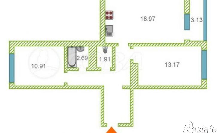 2-комн квартира ул Александра Протозанова, 12 1,  д. 12 1,  к. 1