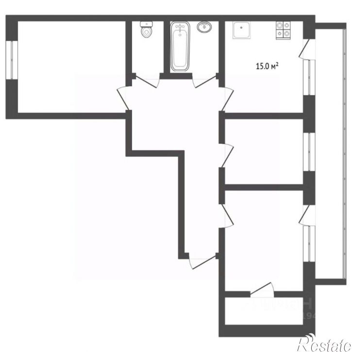 3-комн квартира улица Дмитрия Менделеева, 16,  д. 16