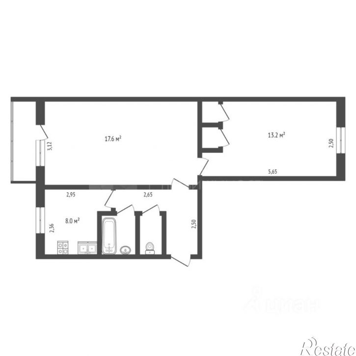 2-комн квартира улица Пермякова, 2А,  д. 2А
