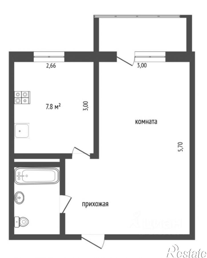 1-комн квартира ул Максима Горького, 3,  д. 3