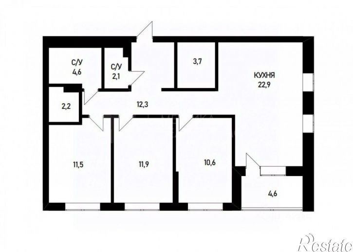 3-комн квартира ул Краснооктябрьская, 8,  д. 8