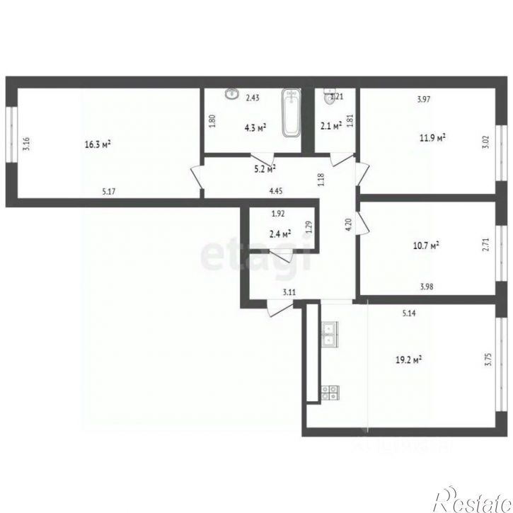 3-комн квартира улица Газовиков, 34,  д. 34