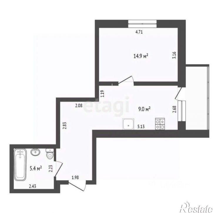 1-комн квартира Широтная улица, 213 к1,  д. 213 к1