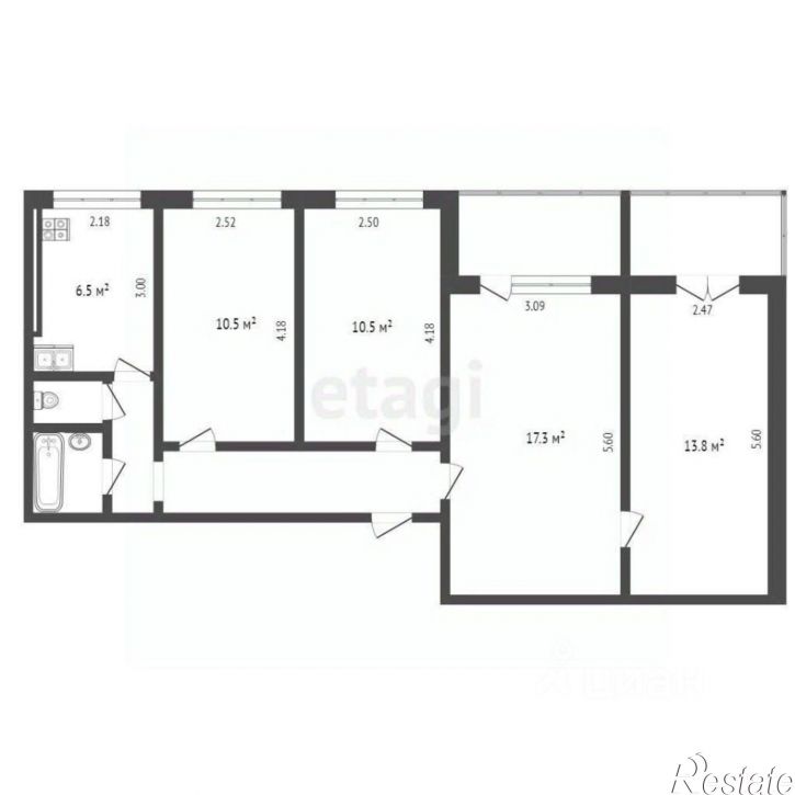 4-комн квартира улица Самарцева, 34,  д. 34