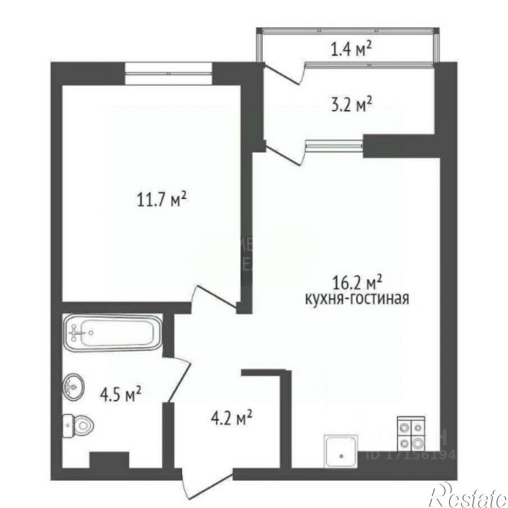 1-комн квартира улица Николая Глебова, 3,  д. 3