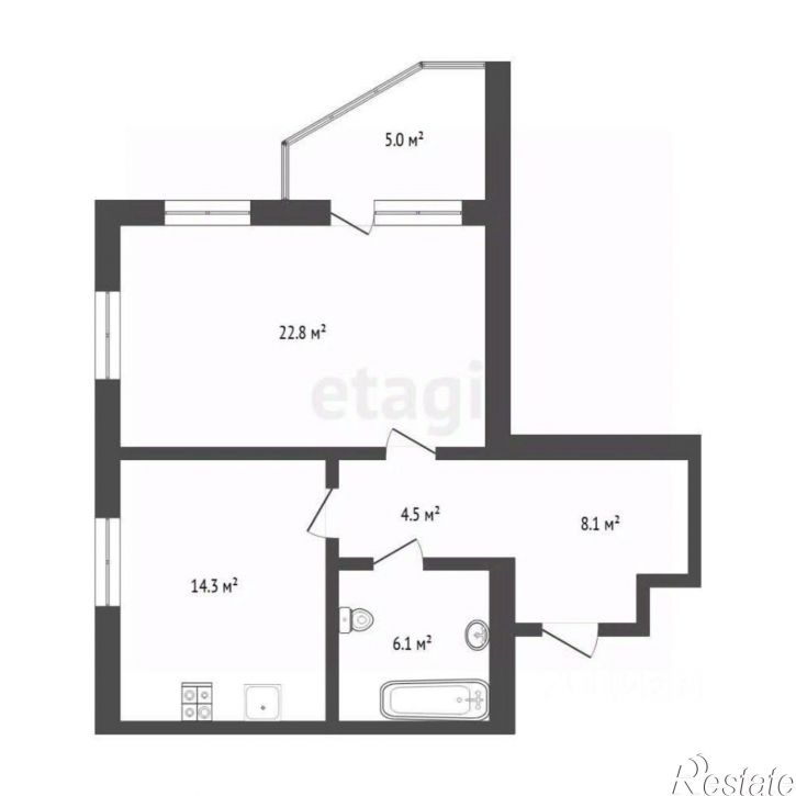 1-комн квартира Первомайская улица, 60 к1,  д. 60 к1