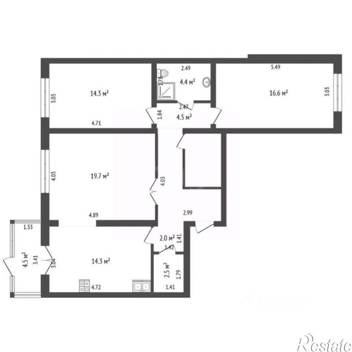 3-комн квартира улица Федюнинского, 30 к1,  д. 30 к1
