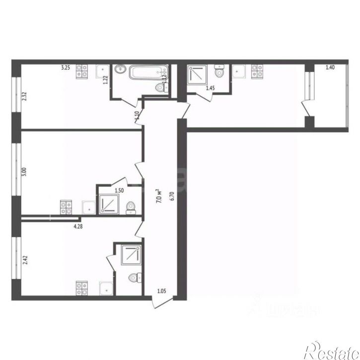 3-комн квартира Киевская улица, 61,  д. 61