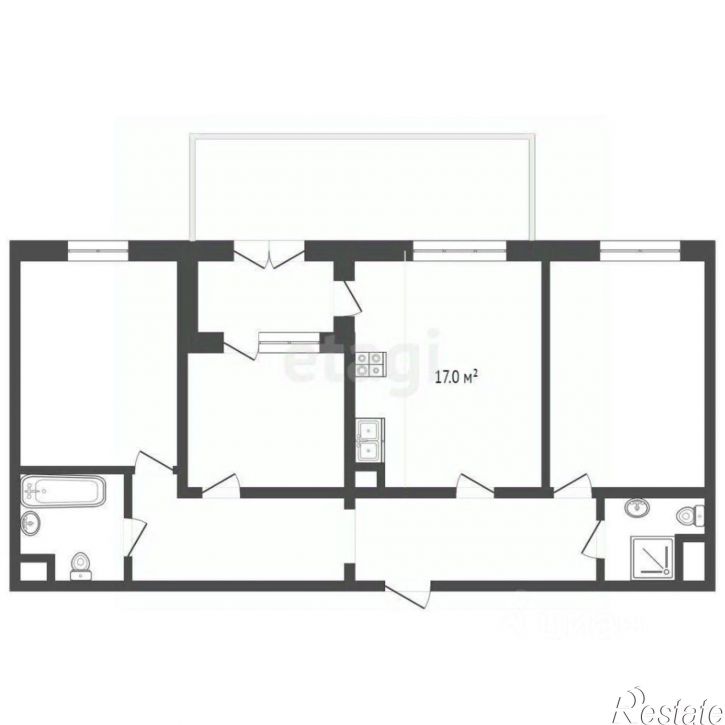 3-комн квартира ул Федюнинского, 30 4,  д. 30 4,  к. 4