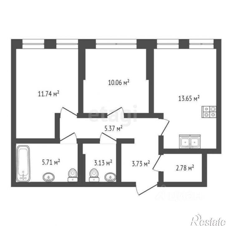 2-комн квартира улица Новосёлов, 105,  д. 105
