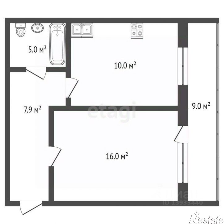 1-комн квартира улица Максима Горького, 10,  д. 10
