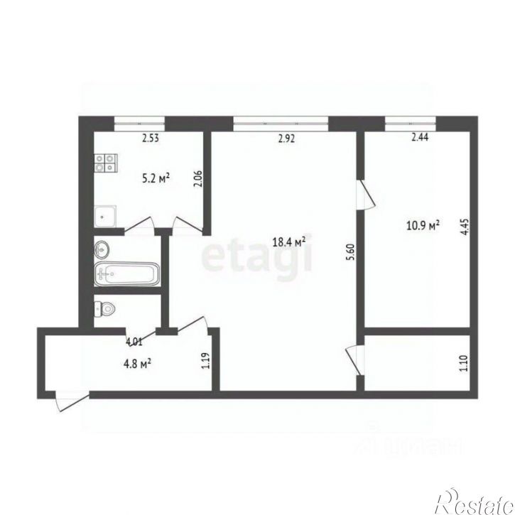 2-комн квартира ул Мельникайте, 101,  д. 101