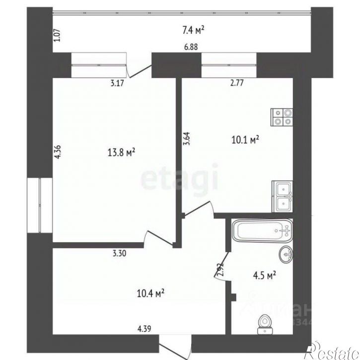 1-комн квартира Широтная улица, 112 к1,  д. 112 к1
