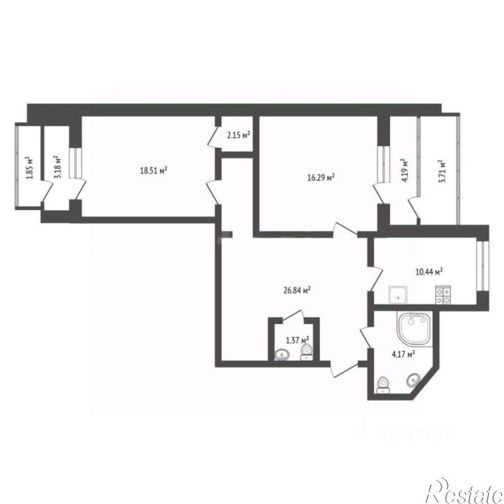 2-комн квартира ул Прокопия Артамонова, 9,  д. 9