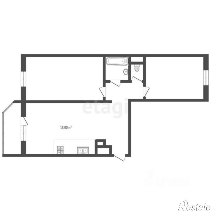 2-комн квартира ул Константина Посьета, 11,  д. 11