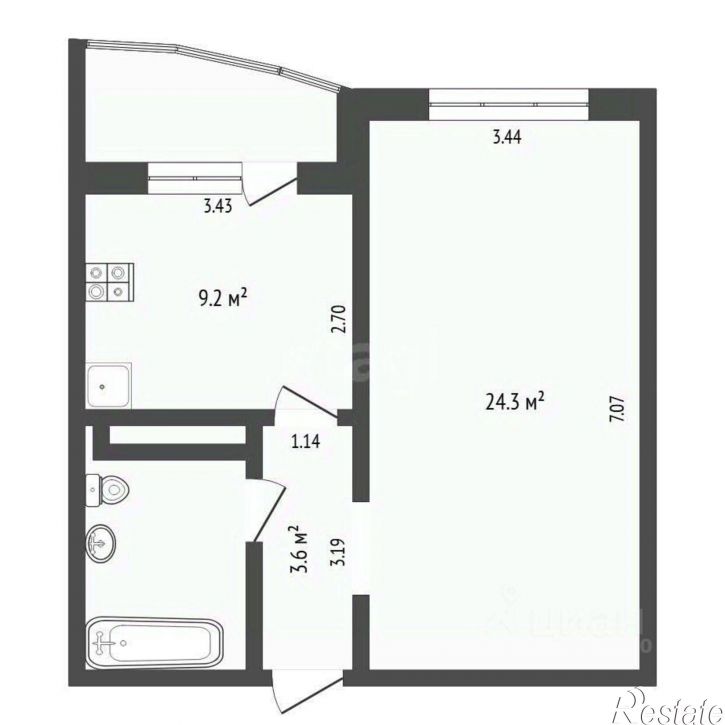 1-комн квартира ул Дмитрия Менделеева, 12 1,  д. 12 1,  к. 1