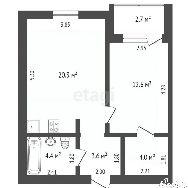 1-комн квартира ул Полевая, 105,  д. 105