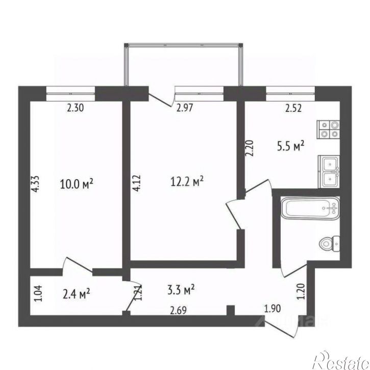 2-комн квартира ул Луначарского, 9,  д. 9