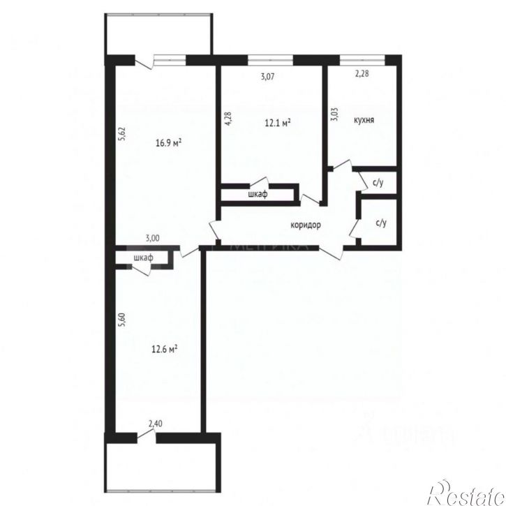 3-комн квартира улица Самарцева, 34,  д. 34