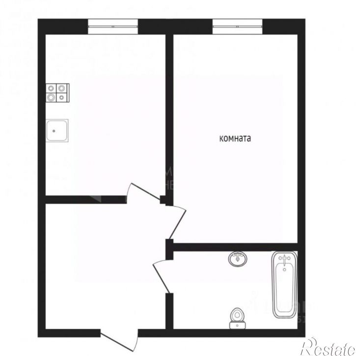 1-комн квартира ул Геннадия Куцева, 1,  д. 1