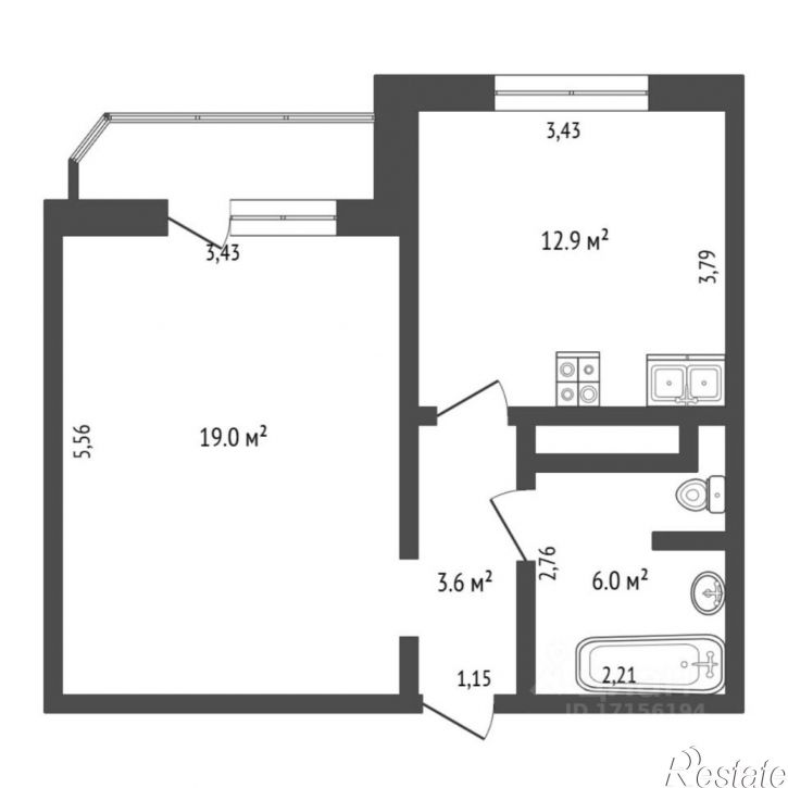 1-комн квартира ул Кремлевская, 85 1,  д. 85 1,  к. 1
