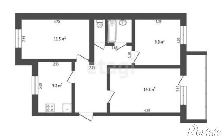 3-комн квартира улица Мелиораторов, 17А,  д. 17А