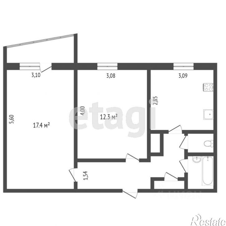 2-комн квартира улица Республики, 219,  д. 219