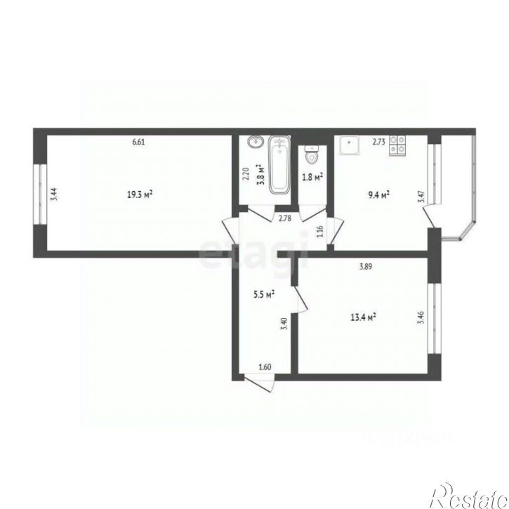 2-комн квартира Новосибирская улица, 129,  д. 129