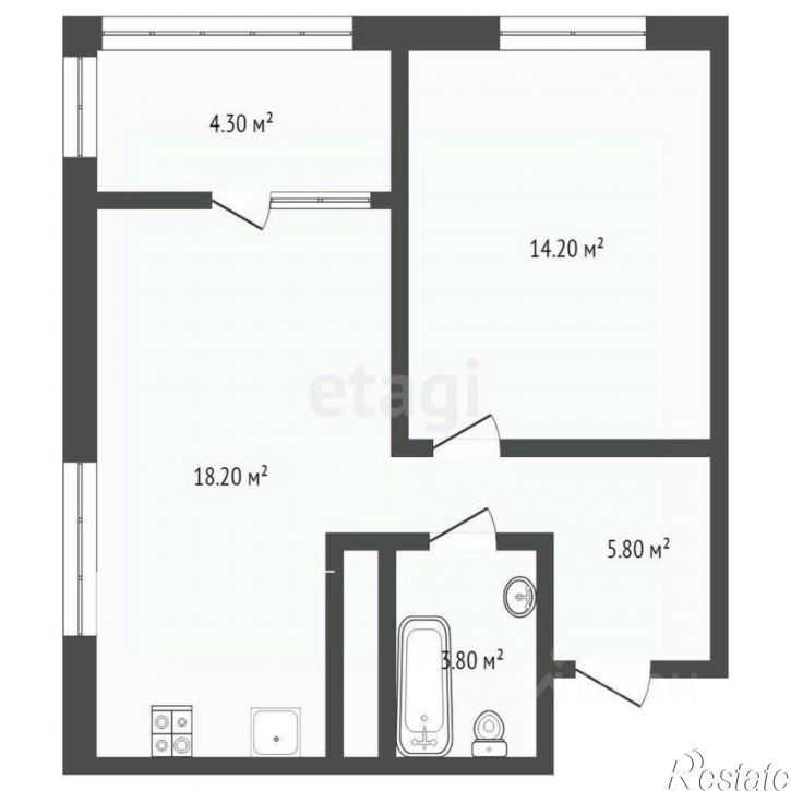 1-комн квартира ул Павла Никольского, 4,  д. 4